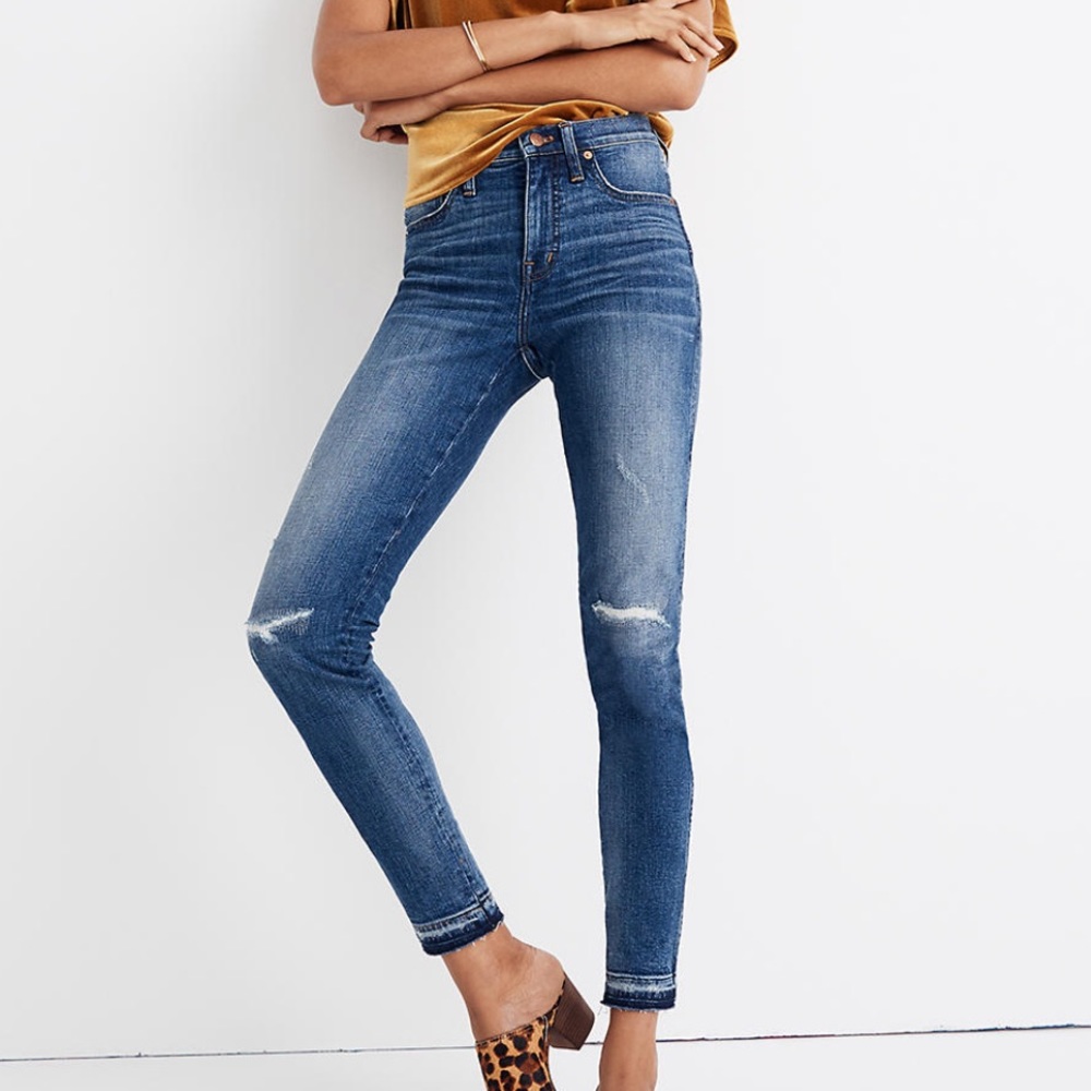 Madewell petite high-rise skinny jeans- york wash